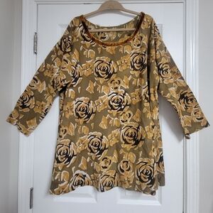 Wintersun Hand-painted Tunic Top Size 2X.